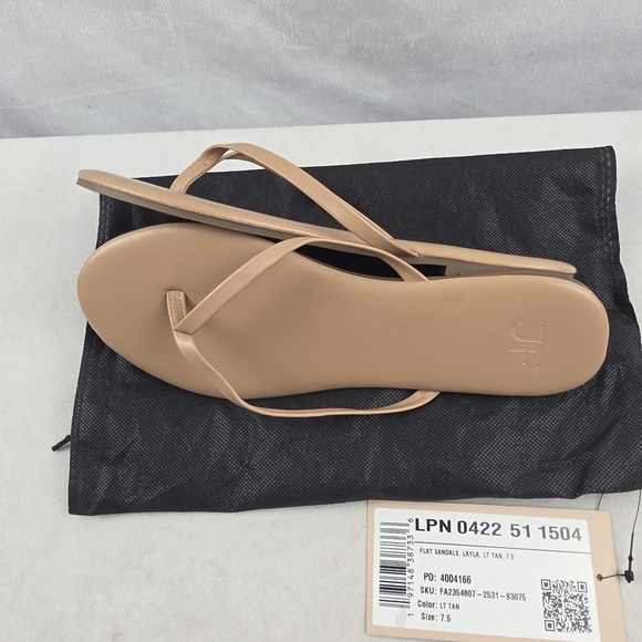NWT Just Fab Layla Flat Sandles In Light Tan Size 7.5 - Picture 7 of 8